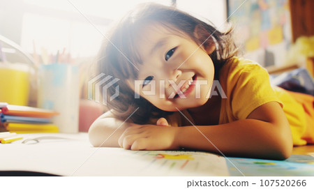 微笑學習的女孩 AI 生成圖像 107520266