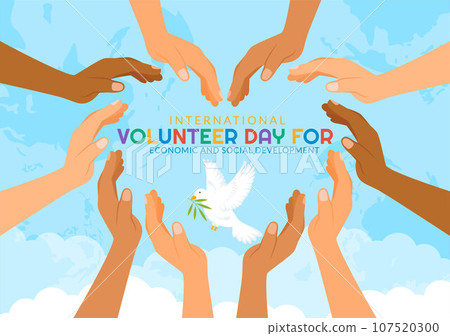 International Volunteer Day for Economic and Social Development Vector Illustration on December 5 with Hands and Pigeons in Flat Cartoon Background International Volunteer Day for Economic and Social Development Vector Illustration on December 5 with Hands and Pigeons in Flat Cartoon Background 107520300