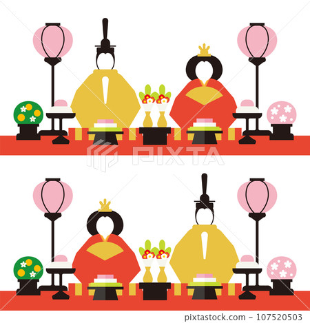 Illustration of hina dolls, Hinamatsuri, Hinamatsuri, Hinamatsuri, Peach Festival 107520503