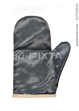 black protective glove isolated on white background, kitchen mitten 107520524