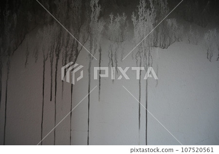 dirty black wall was burn from fire, construction industry 107520561