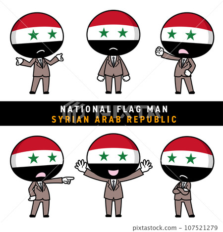 A character set that personifies the Syrian flag 107521279