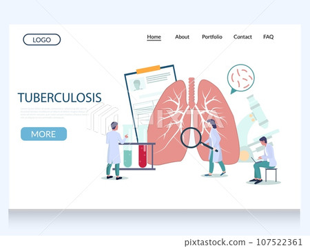 Tuberculosis vector website landing page design template 107522361