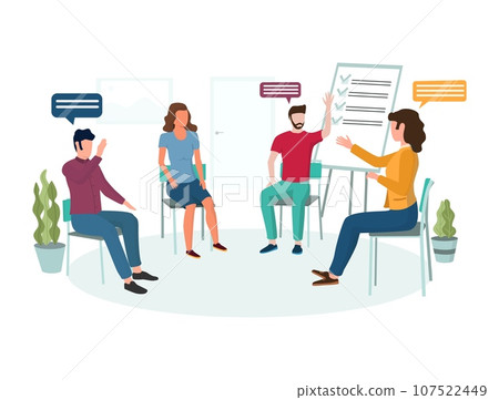Group psychotherapy vector concept for web banner, website page 107522449