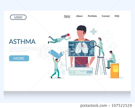 Asthma vector website landing page design template Asthma vector website landing page design template 107522529