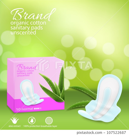 Feminine sanitary pads vector advertising poster template Feminine sanitary pads vector advertising poster template 107522687