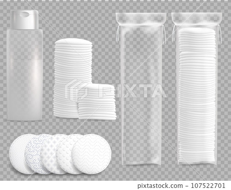 Makeup remover, cosmetic cotton pads, vector isolated illustration 107522701