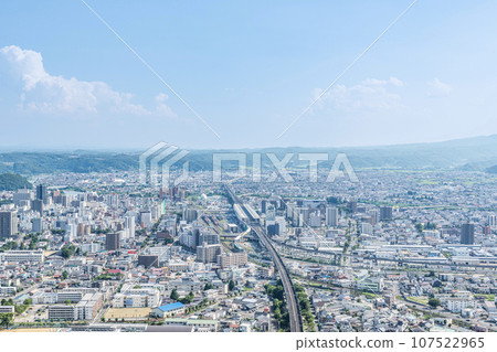 福島縣福島市 - 從山上看到的福島市街景（JR福島站週邊） 107522965