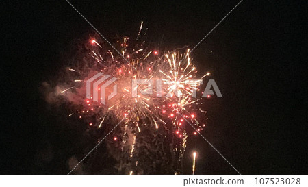 Fireworks that draw a beautiful parabola 107523028