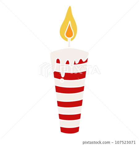 Christmas candle with red and white stripes, vector Christmas candle with red and white stripes, vector 107523071