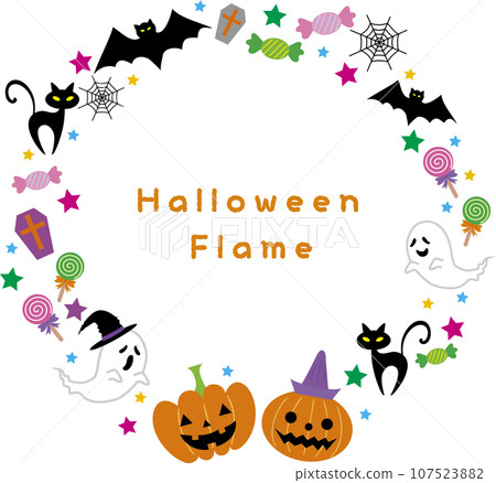 Halloween circular frame 107523882