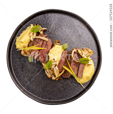 Slices of beef steak Slices of beef steak 107524326