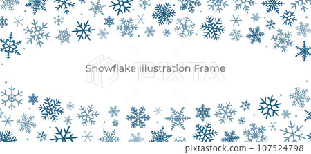 藍色雪花框架插畫 107524798