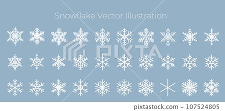 白色雪花的向量插圖集 白色雪花的向量插圖集 107524805