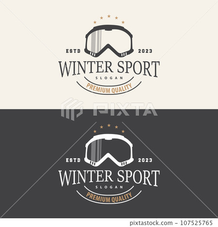 Ski Sport Logo, Winter Snow Sports Design Retro Vintage Vector Illustration Ski Sport Logo, Winter Snow Sports Design Retro Vintage Vector Illustration 107525765