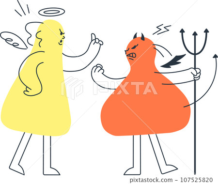 angel and devil fighting angel and devil fighting 107525820