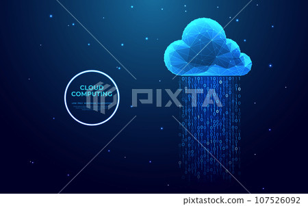 Cloud computing technology concept. Digital cloud and binary code Cloud computing technology concept. Digital cloud and binary code 107526092