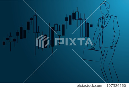 Trading background, wallpaper. Financial candlestick chart, support and resistance level chart. Charts for Forex trading 107526360