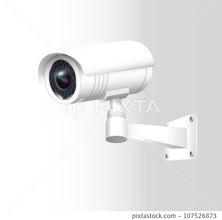 Surveillance camera safety home protection system decorative set isolated. Vector 107526873