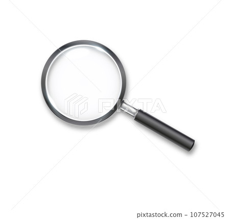 Search icon vector. Magnifying Glass Isolated On White Background, With Gradient Mesh.Realistic Magnifying glass with shadow Vector Search icon vector. Magnifying Glass Isolated On White Background, With Gradient Mesh.Realistic Magnifying glass with shadow Vector 107527045