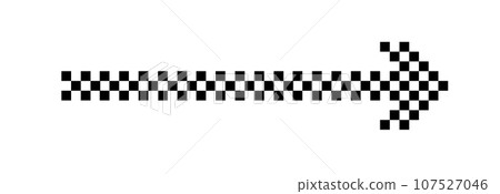 Black arrow pointing right. Arrow shape element. Vector 107527046