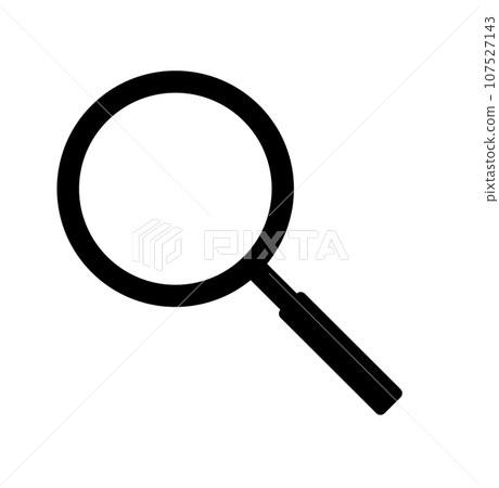 Magnifying glass icon, vector magnifier or loupe sign. Magnifying glass icon, vector magnifier or loupe sign. 107527143