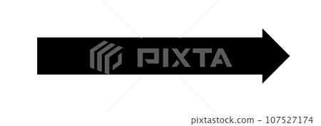 Black arrow pointing right. Arrow shape element. Vector 107527174