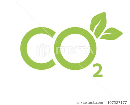 CO2 neutral icon. Carbon gas emission reduction green labels. Ecology, environment, air pollution improvement concept. Flat Vector 107527177