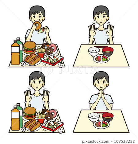 飲食失調的插圖（瘦子） 107527288