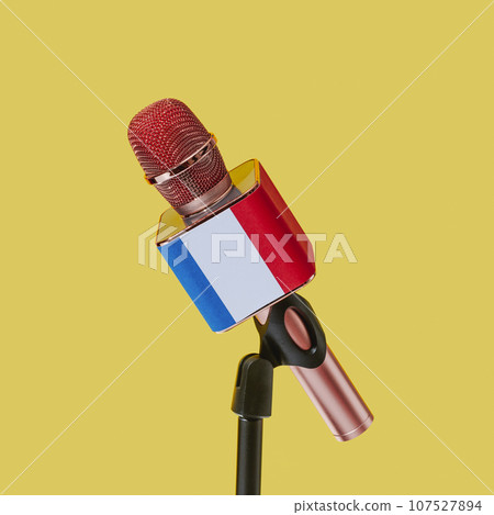 microphone patterned with the flag of France 107527894