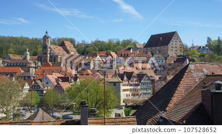 St. Michaels Church and granary at Schwaebisch Hall in south Germany 107528652