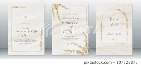 Golden wedding invitation card template luxury design Golden wedding invitation card template luxury design 107528873