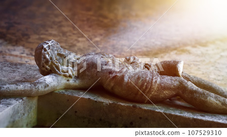 run down Jesus Christ at a cross marble symbol run down Jesus Christ at a cross marble symbol 107529310