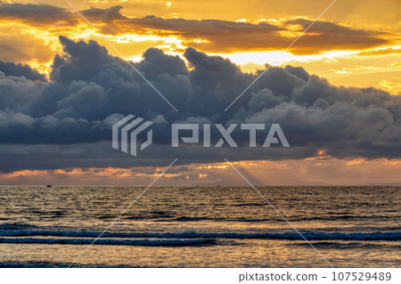 Romantic sunset landscape. Tarcoles, Costa Rica Romantic sunset landscape. Tarcoles, Costa Rica 107529489