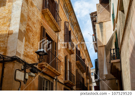 Palma de Mallorca old town, Balearic Islands Spain. 107529520