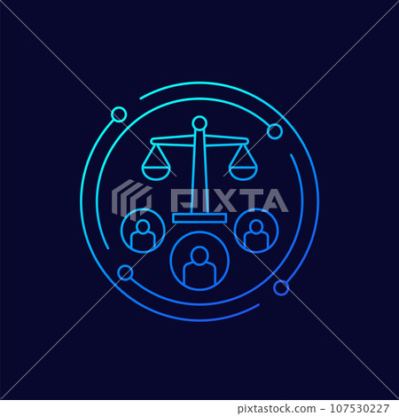 jury icon, law and legal system, linear design jury icon, law and legal system, linear design 107530227