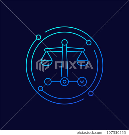 legal case progress icon, linear design 107530233