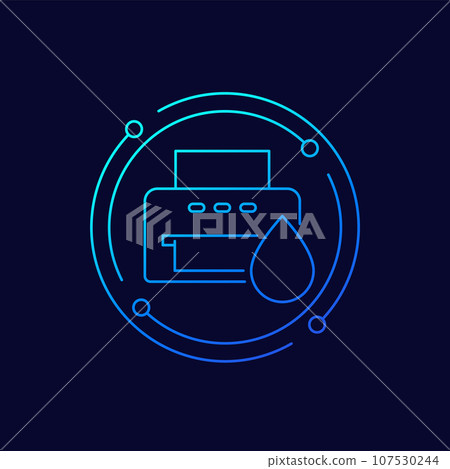 printer ink icon, linear design 107530244