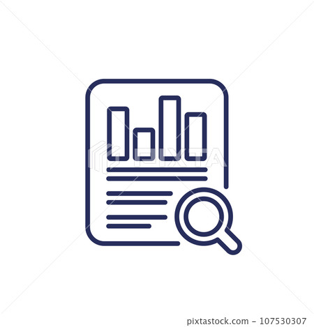 audit line icon, auditing financial statement 107530307