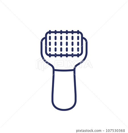 dermaroller line icon, microneedling procedure dermaroller line icon, microneedling procedure 107530368