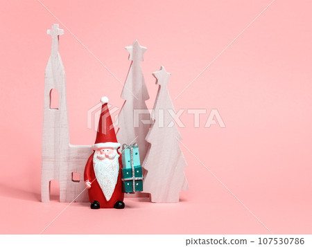 pink Christmas decoration background 107530786