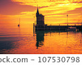 sunset scenery at Constance, Lake Constance, Germany 107530798