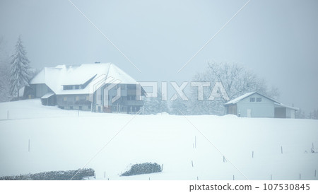 winter snow farmhouse in the Black Forest area south Germany winter snow farmhouse in the Black Forest area south Germany 107530845