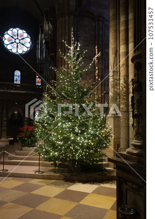 a christmas tree in a church of Germany a christmas tree in a church of Germany 107531457