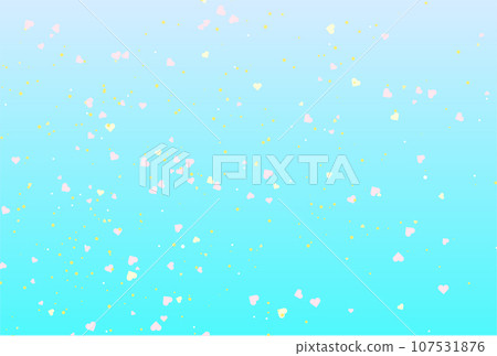 Light blue gradient illustration background with heart spray 107531876