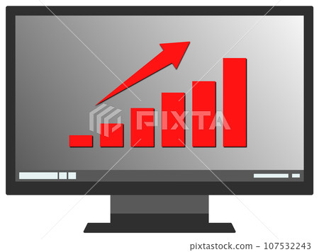 Illustration of displaying a graph of data aggregation on a computer monitor Illustration of displaying a graph of data aggregation on a computer monitor 107532243