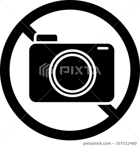 單色警告象形圖禁止攝影機 107532480