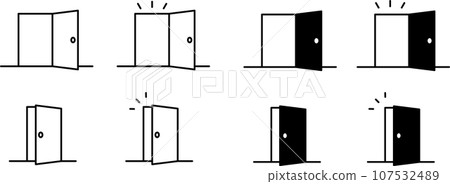 一套簡單的線條畫和剪影門 107532489