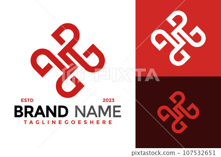 Letter D and S Monogram Logo design vector symbol icon illustration 107532651