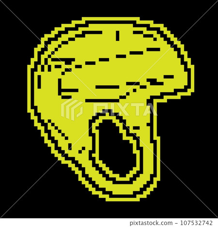 Open hockey helmet Pixel silhouette icon. Ice hockey field player protective gear. Vector Open hockey helmet Pixel silhouette icon. Ice hockey field player protective gear. Vector 107532742